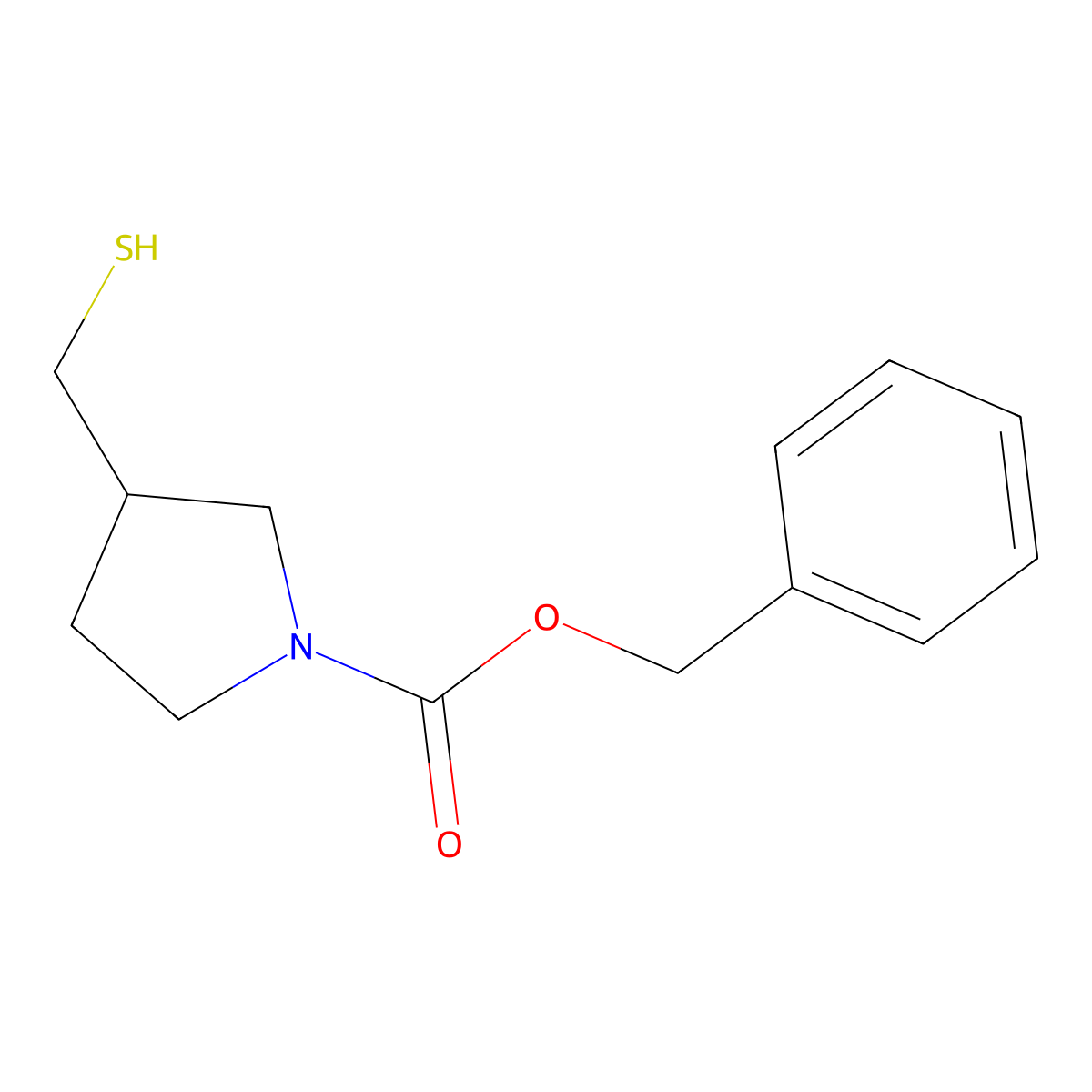 Benzyl 3-(mercaptomethyl)pyrrolidine-1-carboxylate molecular structure, CAS 1353981-84-6