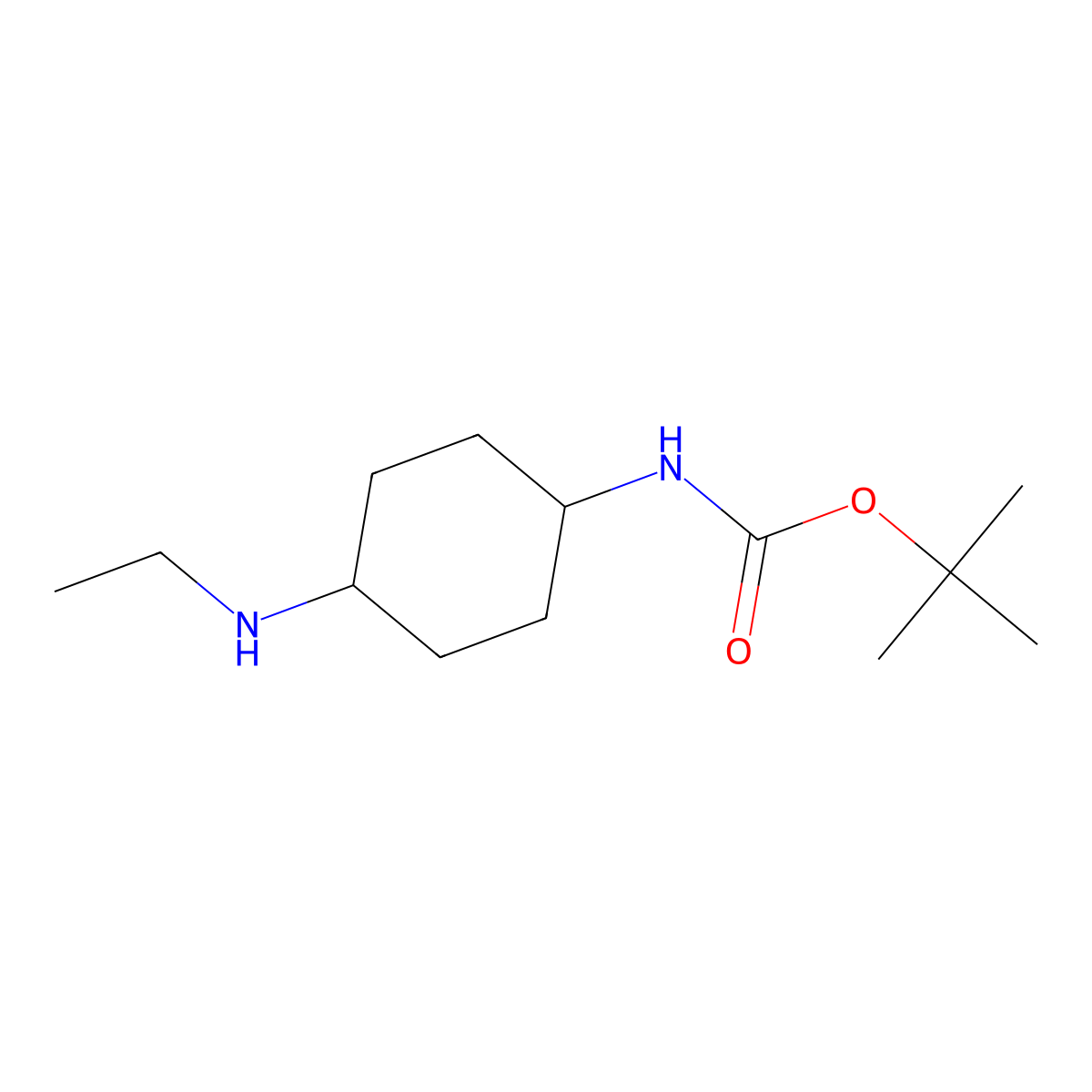 tert-butyl N-(4-(ethylamino)cyclohexyl)carbamate molecular structure, CAS 1353981-97-1
