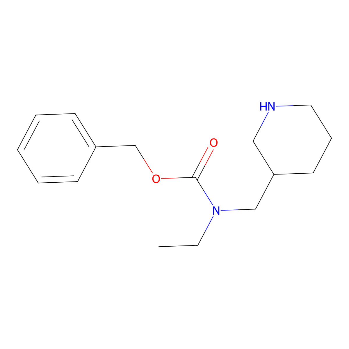 Ethyl-piperidin-3-ylmethyl-carbamic acid benzyl ester molecular structure, CAS 1353982-44-1