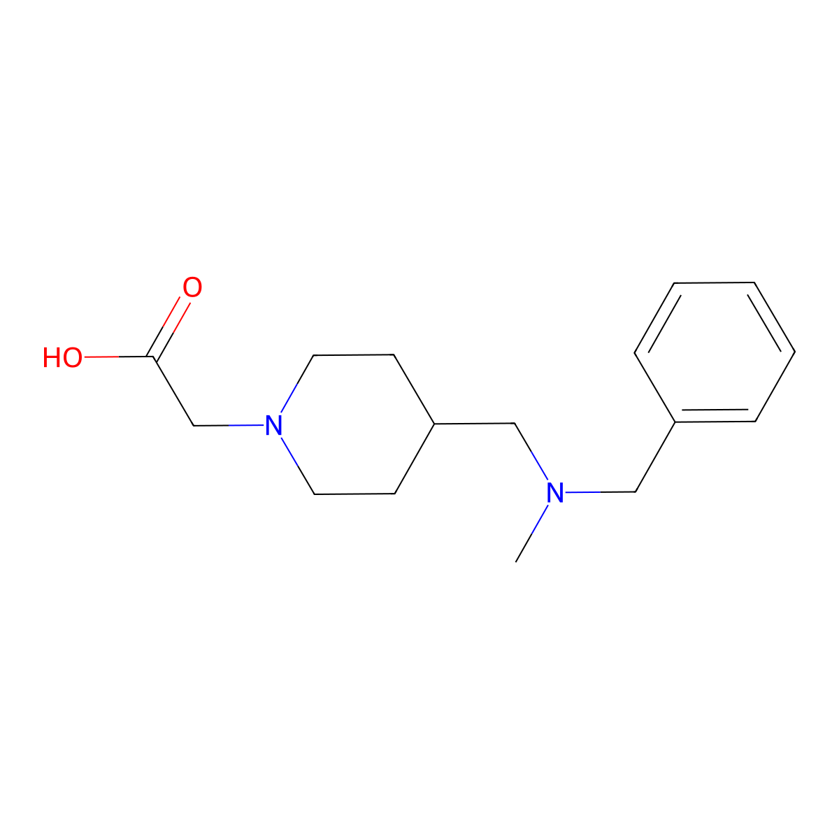 {4-[(Benzyl-methyl-amino)-methyl]-piperidin-1-yl}-acetic acid molecular structure, CAS 1353982-58-7