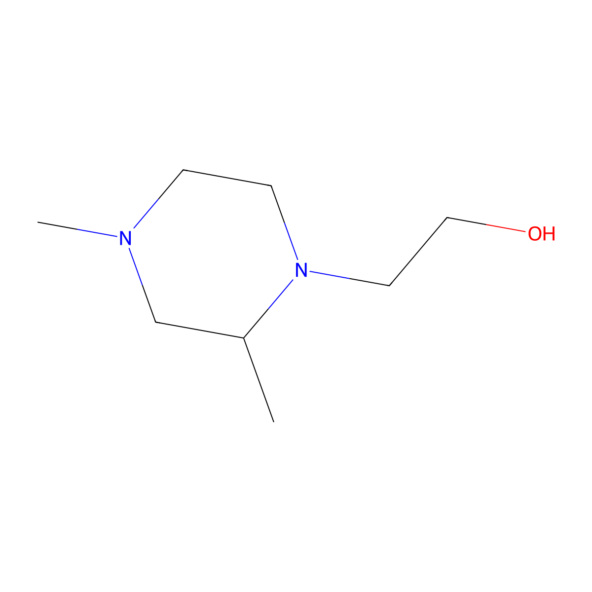 2-(2,4-Dimethylpiperazin-1-yl)ethan-1-ol molecular structure, CAS 1353982-59-8