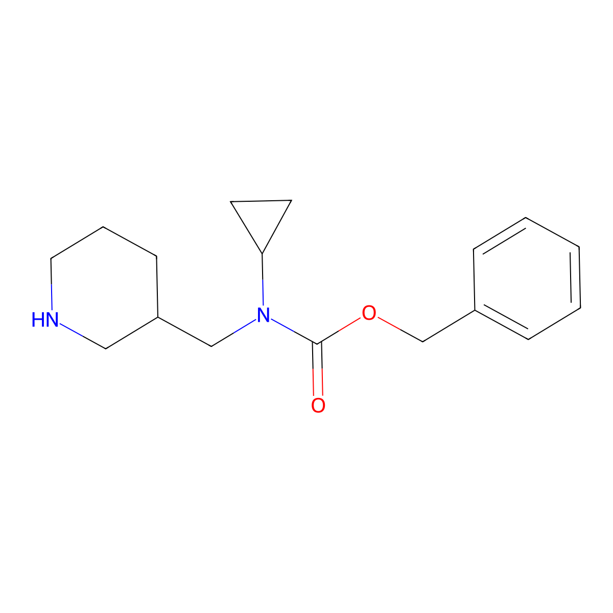 Cyclopropyl-piperidin-3-ylmethyl-carbamic acid benzyl ester molecular structure, CAS 1353982-61-2