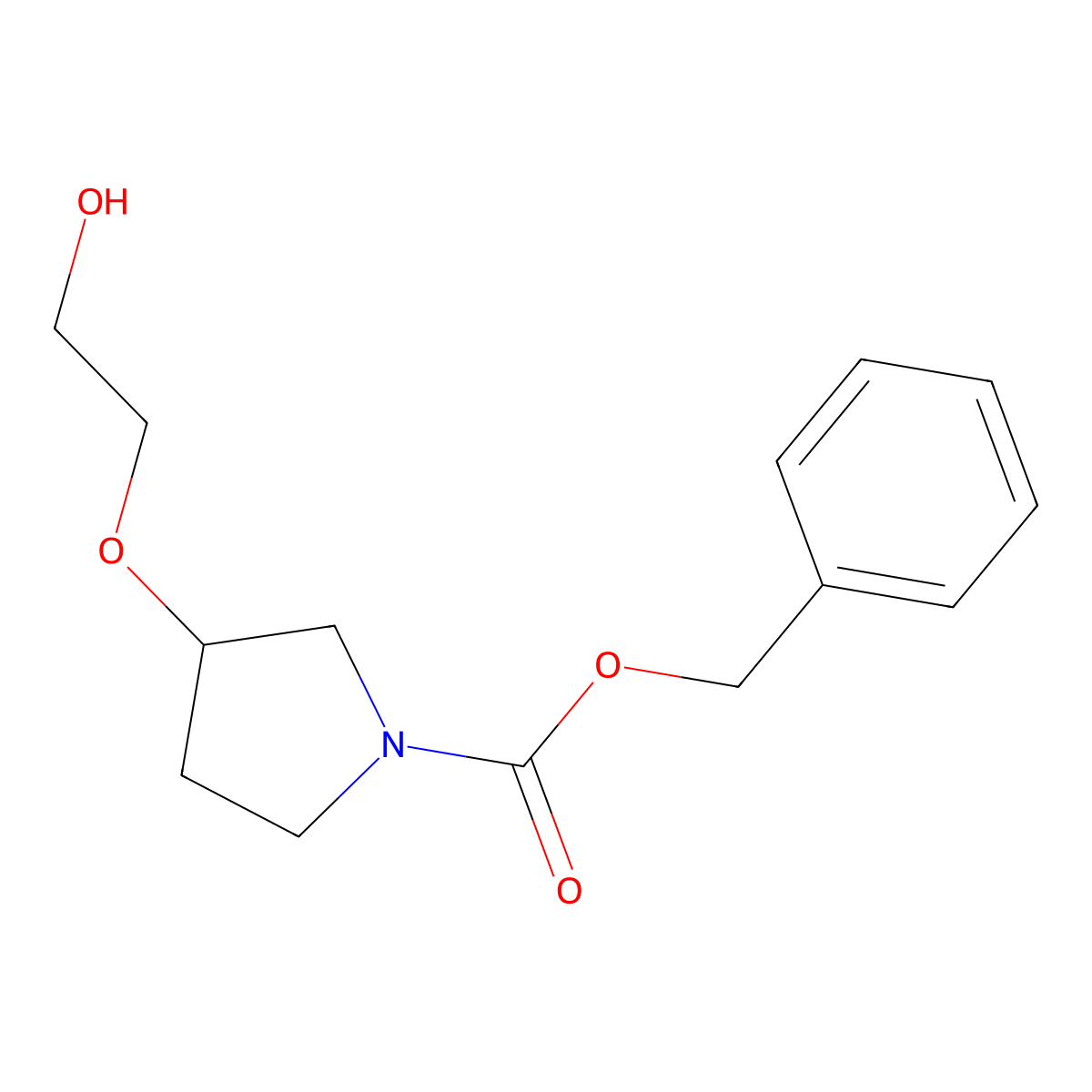 Benzyl 3-(2-hydroxyethoxy)pyrrolidine-1-carboxylate molecular structure, CAS 1353982-74-7