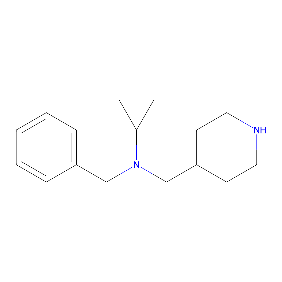Benzyl-cyclopropyl-piperidin-4-ylmethyl-amine molecular structure, CAS 1353982-79-2