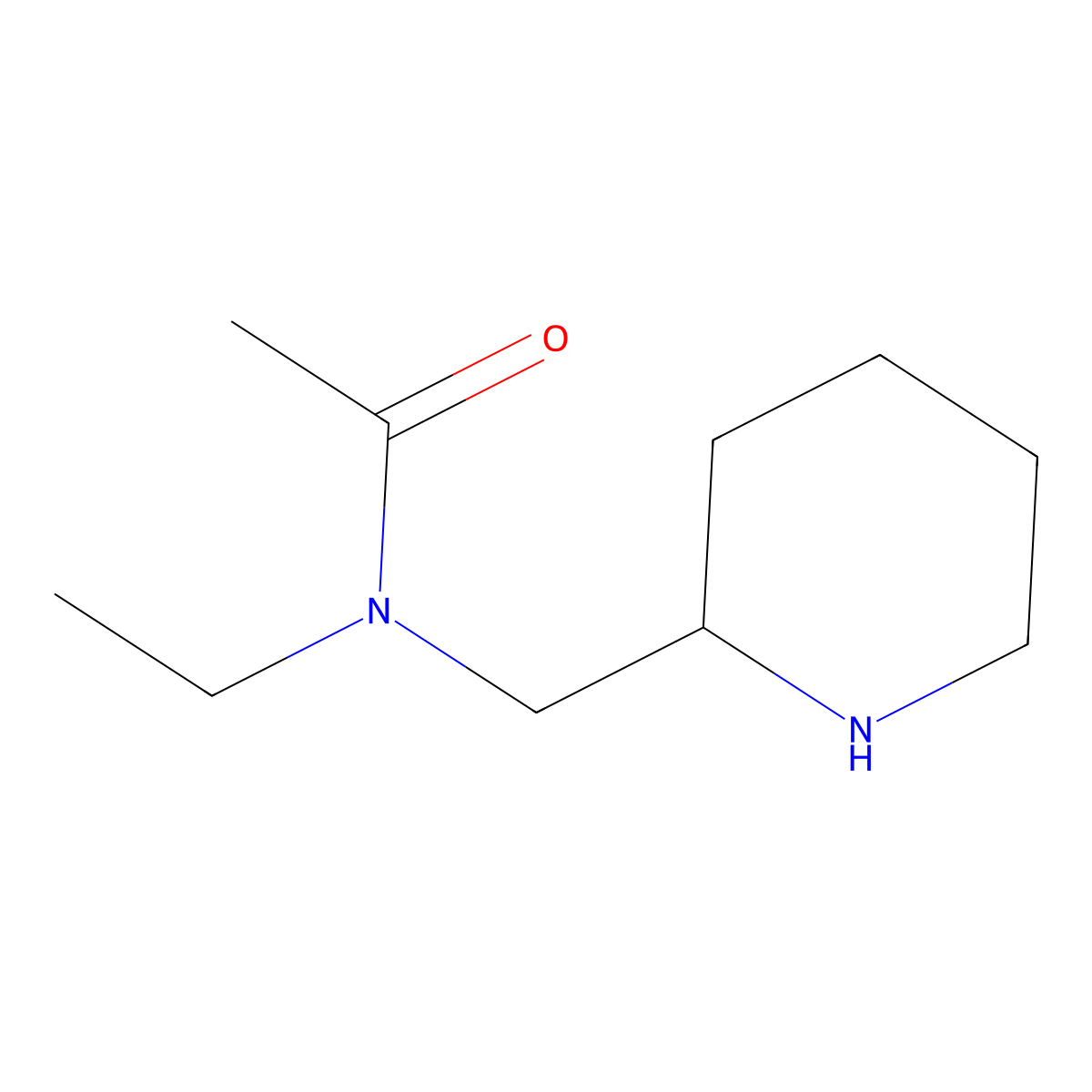 N-ethyl-N-(piperidin-2-ylmethyl)acetamide molecular structure, CAS 1353982-89-4