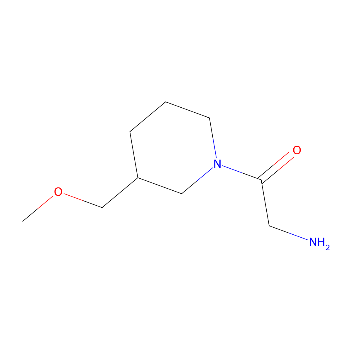 2-Amino-1-(3-methoxymethyl-piperidin-1-yl)-ethanone molecular structure, CAS 1353983-08-0
