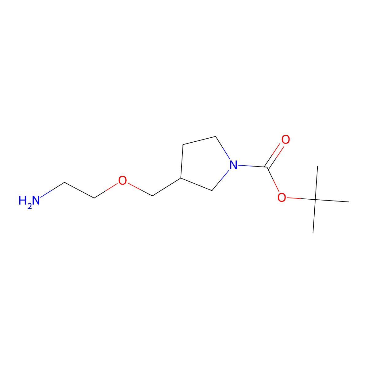 3-(2-Amino-ethoxymethyl)-pyrrolidine-1-carboxylic acid tert-butyl ester molecular structure, CAS 1353983-13-7