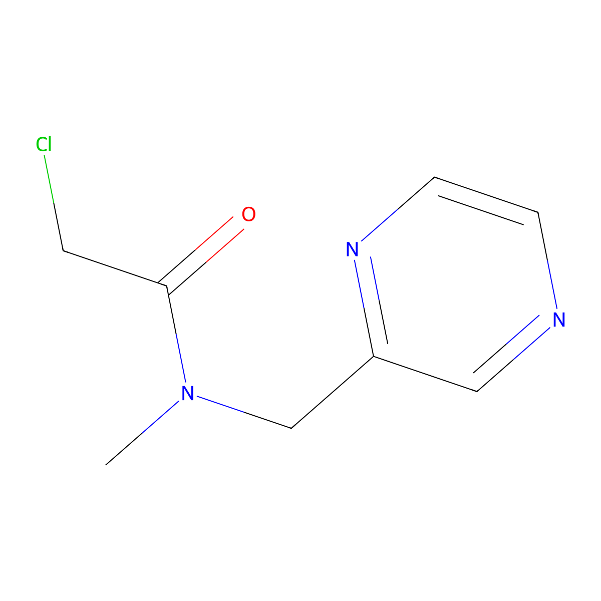2-chloro-N-methyl-N-(pyrazin-2-ylmethyl)acetamide molecular structure, CAS 1353983-31-9
