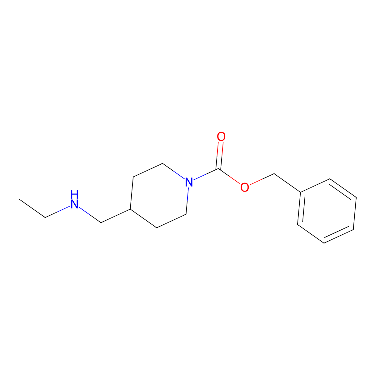4-Ethylaminomethyl-piperidine-1-carboxylic acid benzyl ester molecular structure, CAS 1353983-35-3
