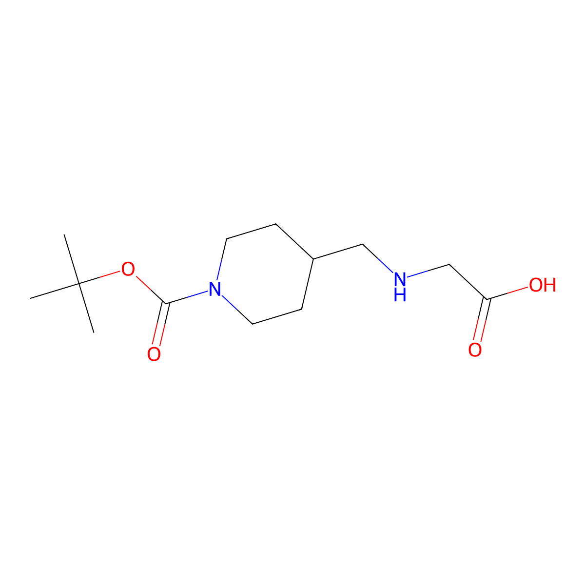 4-[(Carboxymethyl-amino)-methyl]-piperidine-1-carboxylic acid tert-butyl ester molecular structure, CAS 1353983-45-5