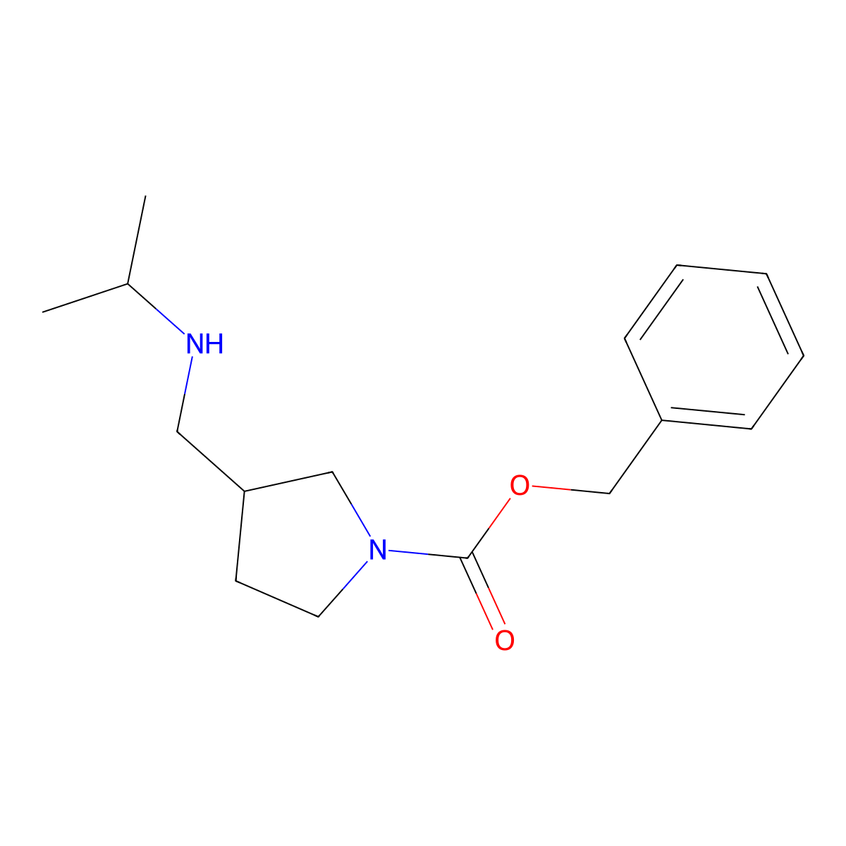 Benzyl 3-((isopropylamino)methyl)pyrrolidine-1-carboxylate molecular structure, CAS 1353983-47-7