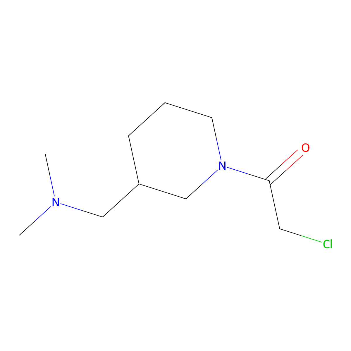 2-Chloro-1-(3-dimethylaminomethyl-piperidin-1-yl)-ethanone molecular structure, CAS 1353983-66-0