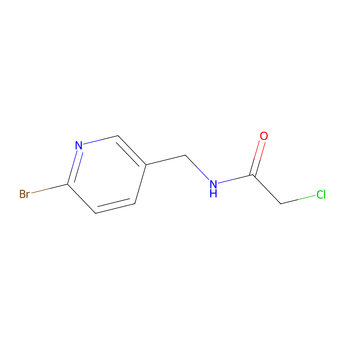 N-(6-Bromo-pyridin-3-ylmethyl)-2-chloro-acetamide molecular structure, CAS 1353983-68-2