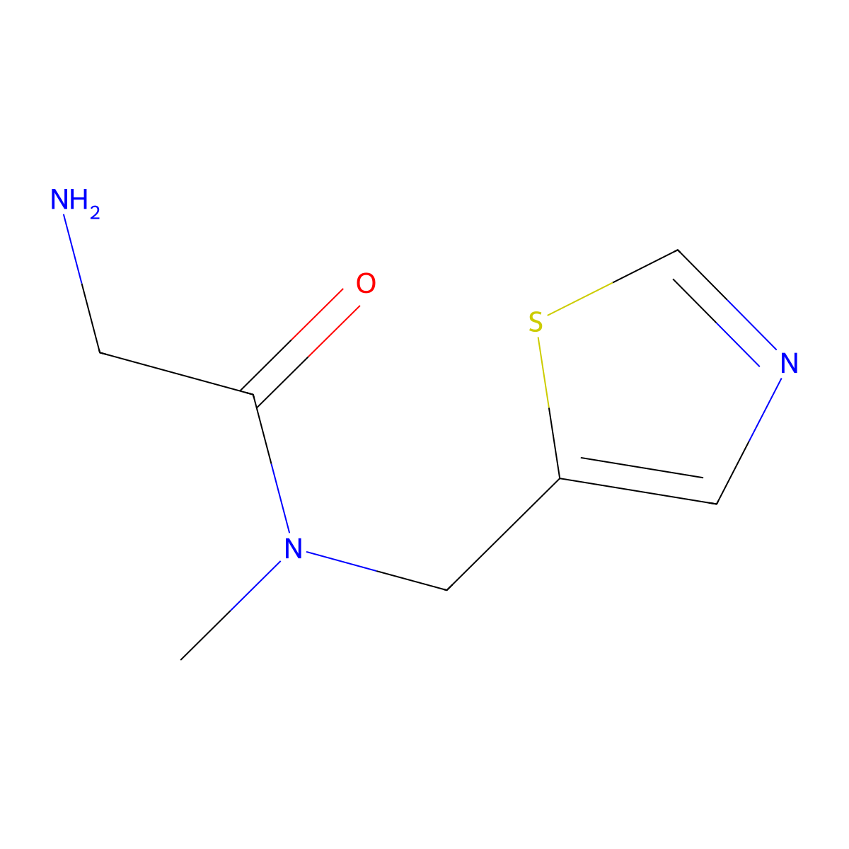 2-Amino-N-methyl-N-thiazol-5-ylmethyl-acetamide molecular structure, CAS 1353983-85-3