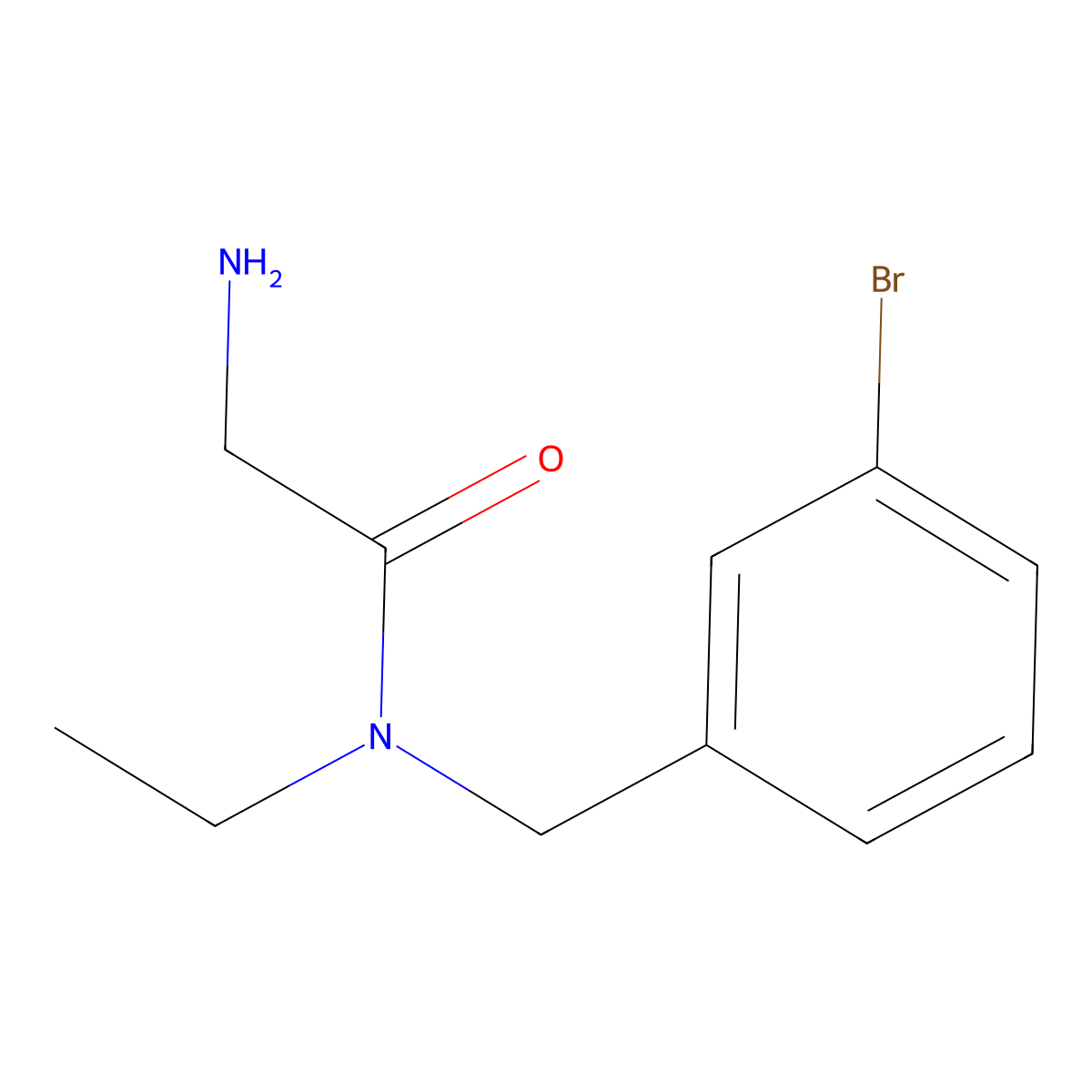 2-Amino-N-(3-bromo-benzyl)-N-ethyl-acetamide molecular structure, CAS 1353984-12-9