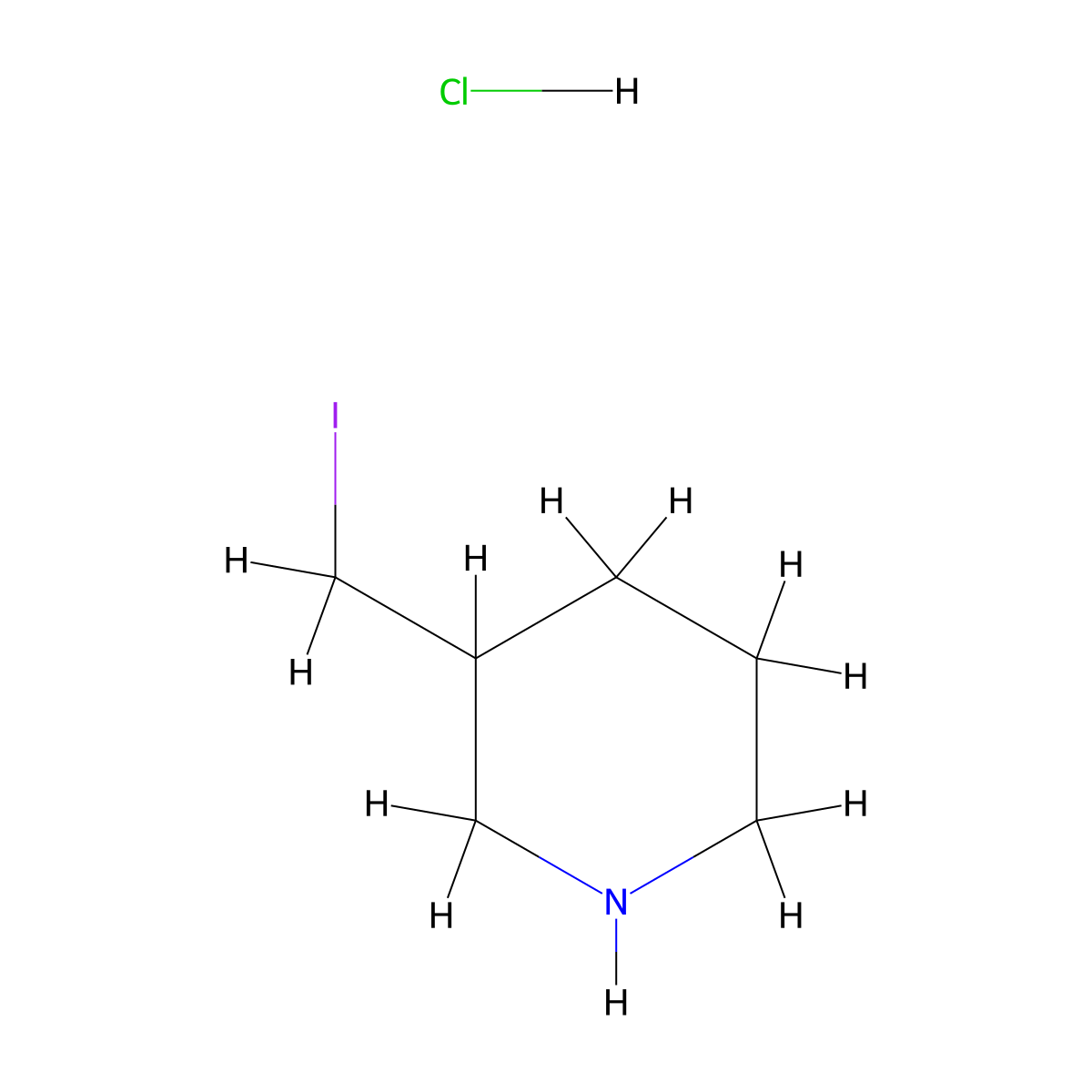 3-Iodomethyl-piperidine hydrochloride molecular structure, CAS 1353984-13-0