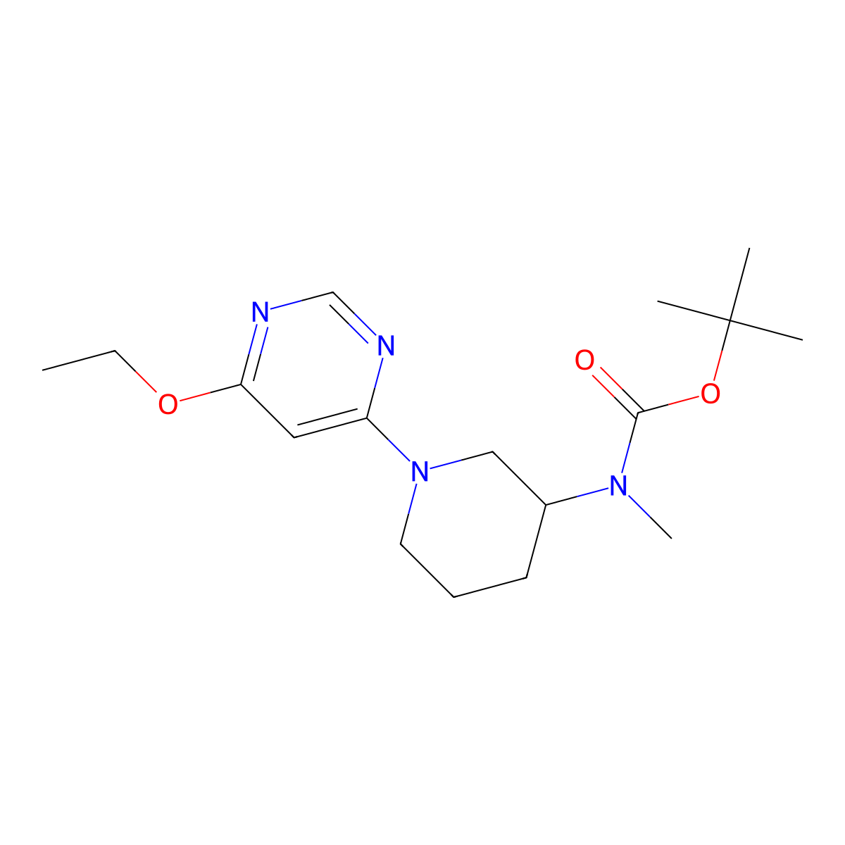 tert-Butyl (1-(6-ethoxypyrimidin-4-yl)piperidin-3-yl)(methyl)carbamate molecular structure, CAS 1353984-21-0
