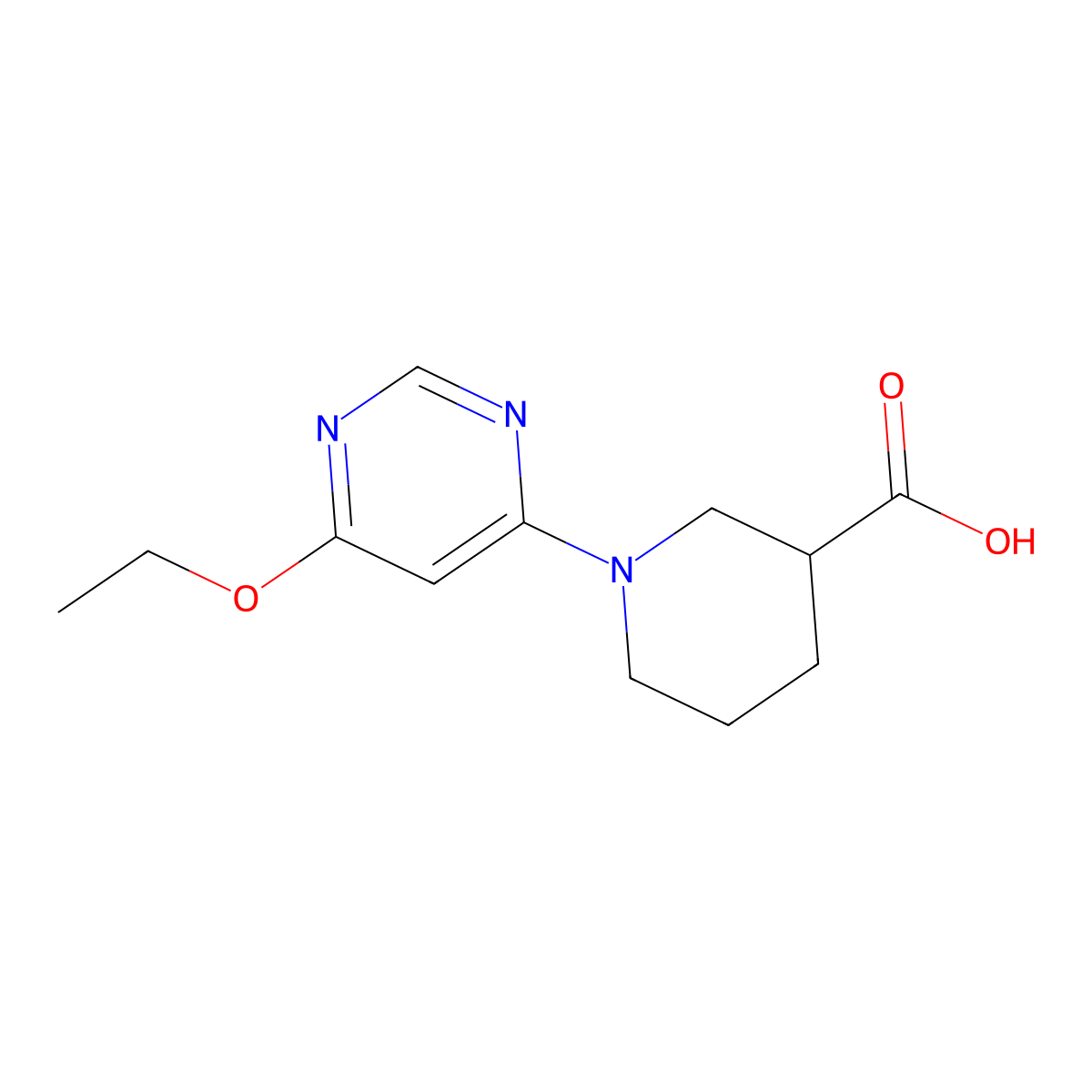 1-(6-Ethoxypyrimidin-4-yl)piperidine-3-carboxylic acid molecular structure, CAS 1353984-32-3