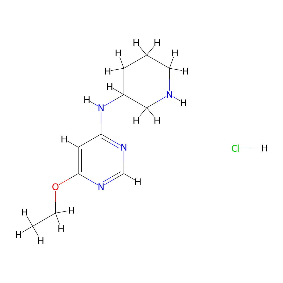 6-Ethoxy-N-(piperidin-3-yl)pyrimidin-4-amine hydrochloride molecular structure, CAS 1353984-36-7