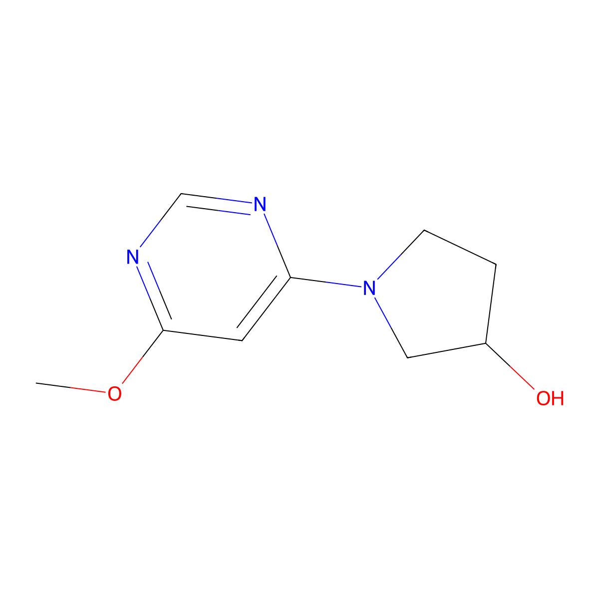 1-(6-Methoxypyrimidin-4-yl)pyrrolidin-3-ol molecular structure, CAS 1353984-40-3