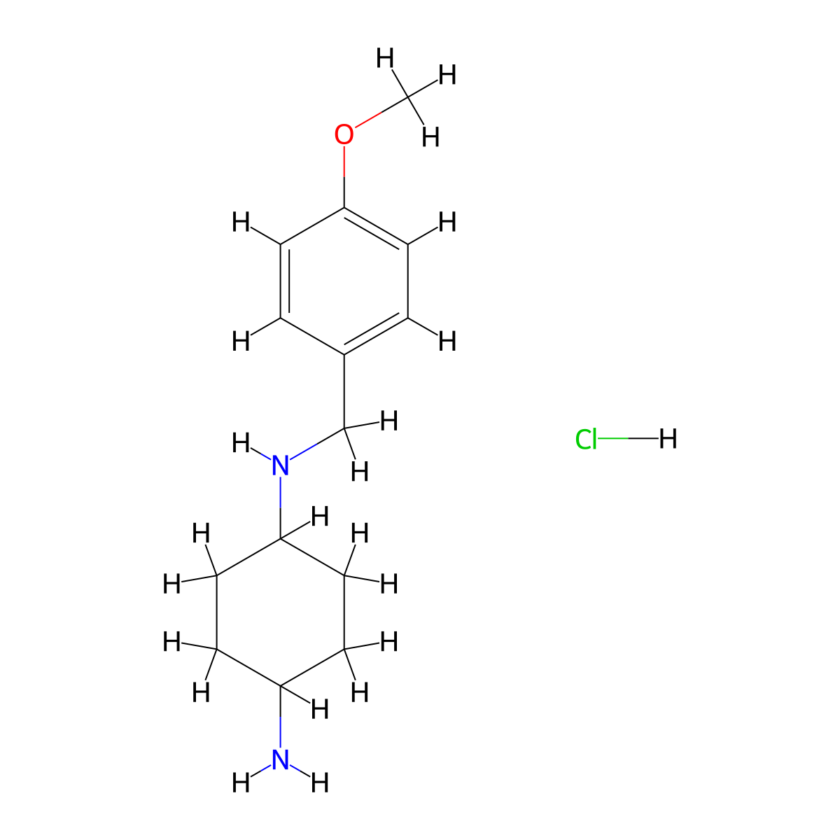 N1-(4-Methoxybenzyl)cyclohexane-1,4-diamine hydrochloride molecular structure, CAS 1353984-43-6