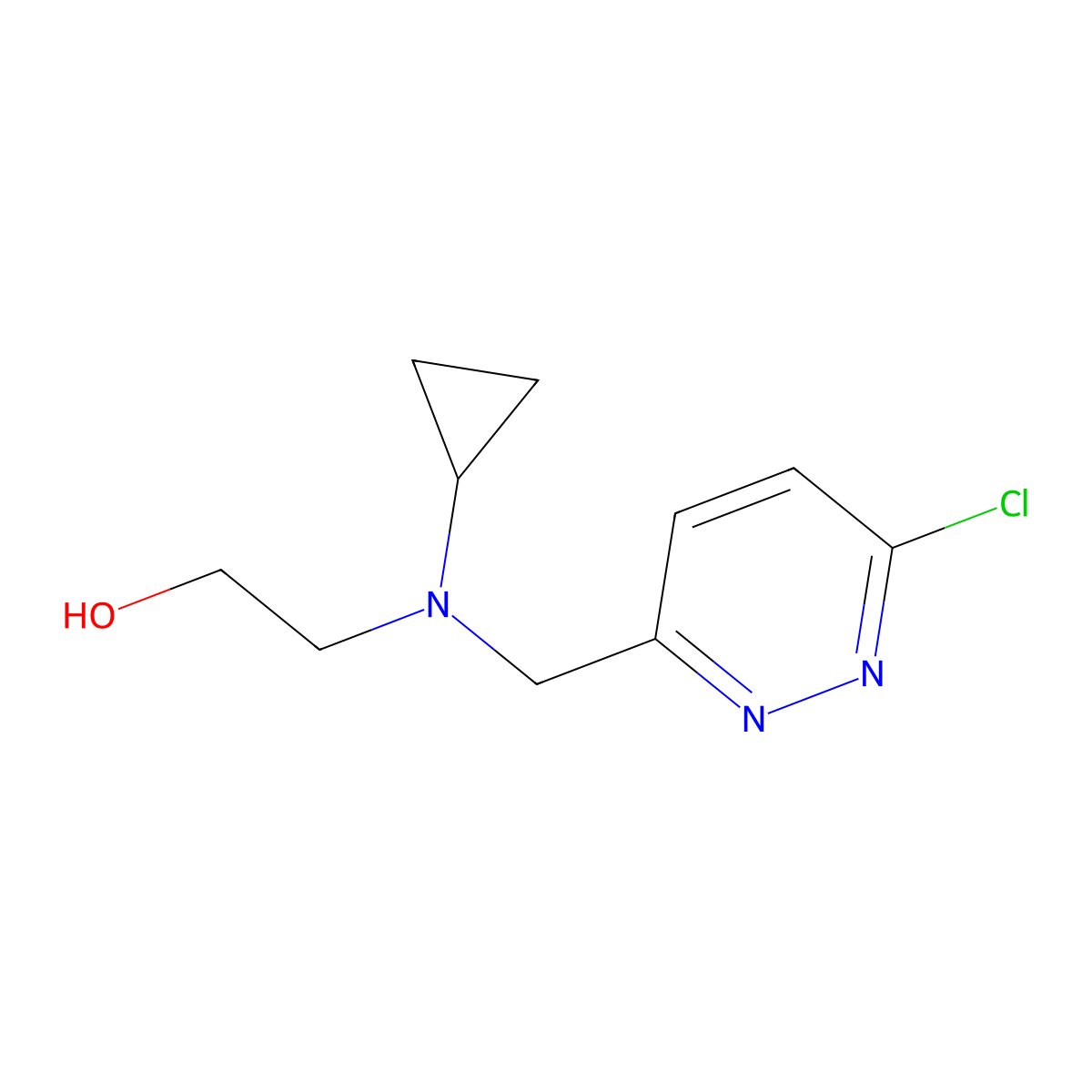 2-[(6-Chloro-pyridazin-3-ylmethyl)-cyclopropyl-amino]-ethanol molecular structure, CAS 1353984-66-3