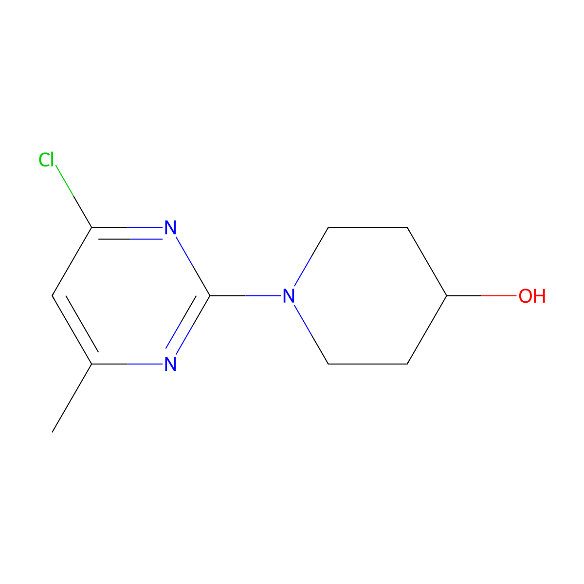 1-(4-Chloro-6-methylpyrimidin-2-yl)piperidin-4-ol molecular structure, CAS 1353984-94-7