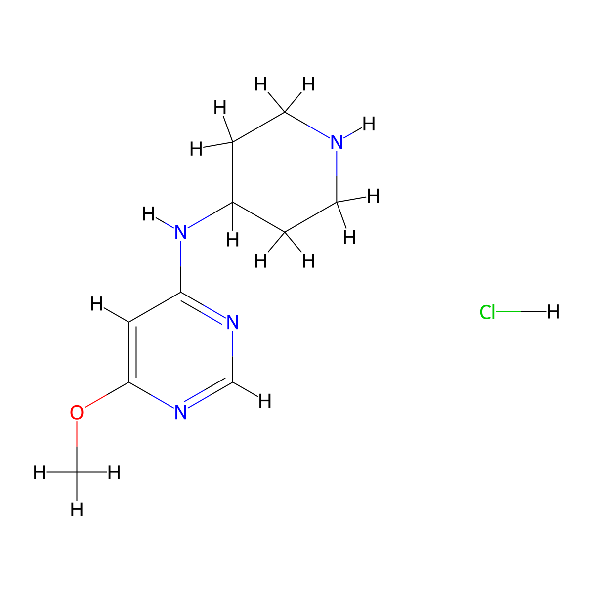 6-Methoxy-N-(piperidin-4-yl)pyrimidin-4-amine hydrochloride molecular structure, CAS 1353984-99-2
