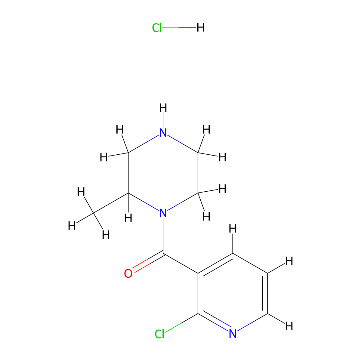 (2-Chloropyridin-3-yl)(2-methylpiperazin-1-yl)methanone hydrochloride molecular structure, CAS 1353985-39-3