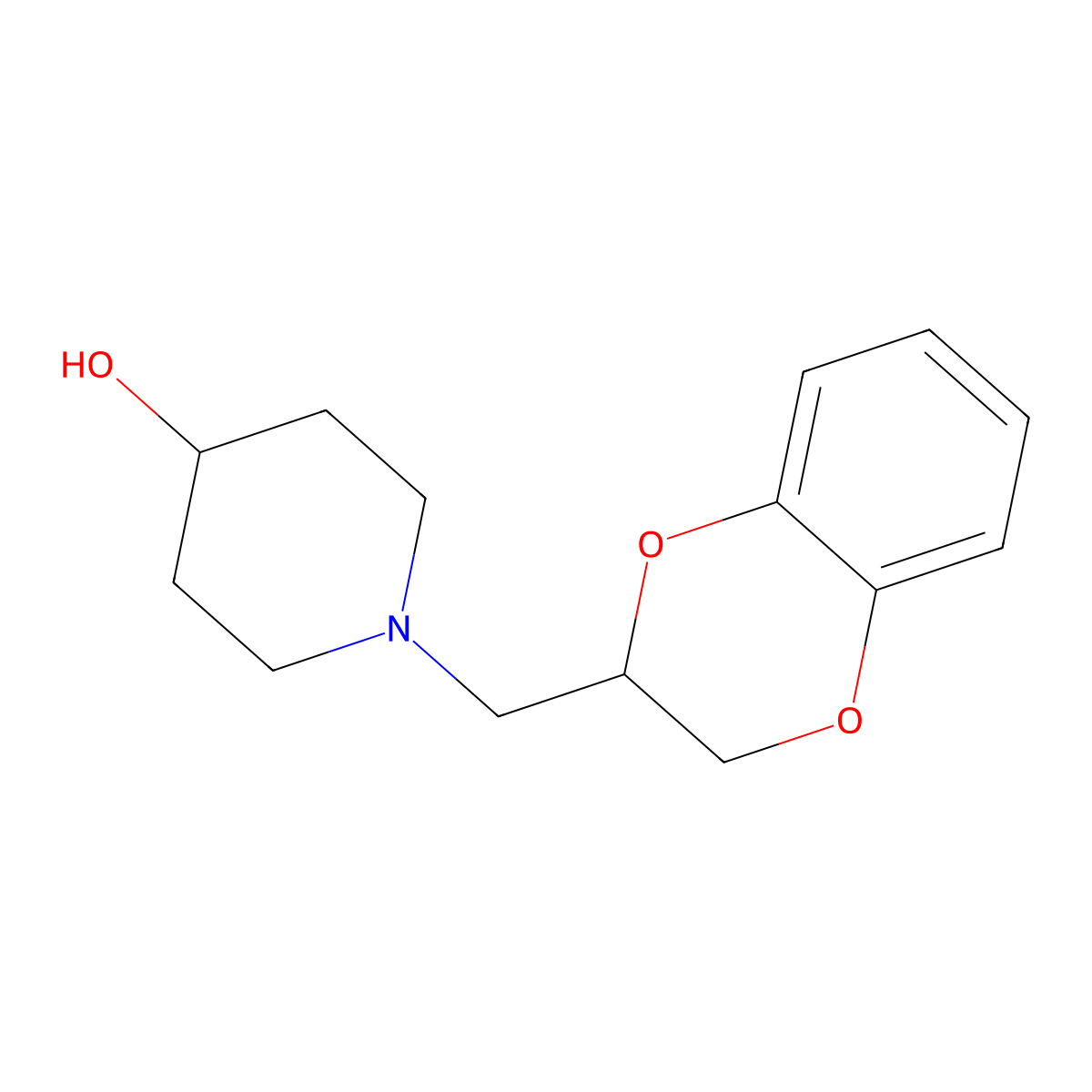 1-((2,3-Dihydrobenzo[b][1,4]dioxin-2-yl)methyl)piperidin-4-ol molecular structure, CAS 1353985-43-9