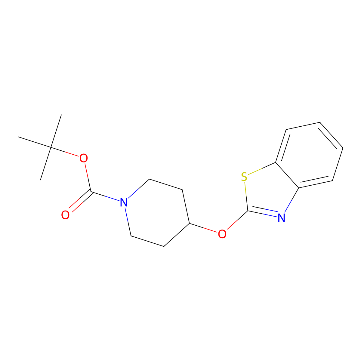 tert-Butyl 4-(benzo[d]thiazol-2-yloxy)piperidine-1-carboxylate molecular structure, CAS 1353985-53-1