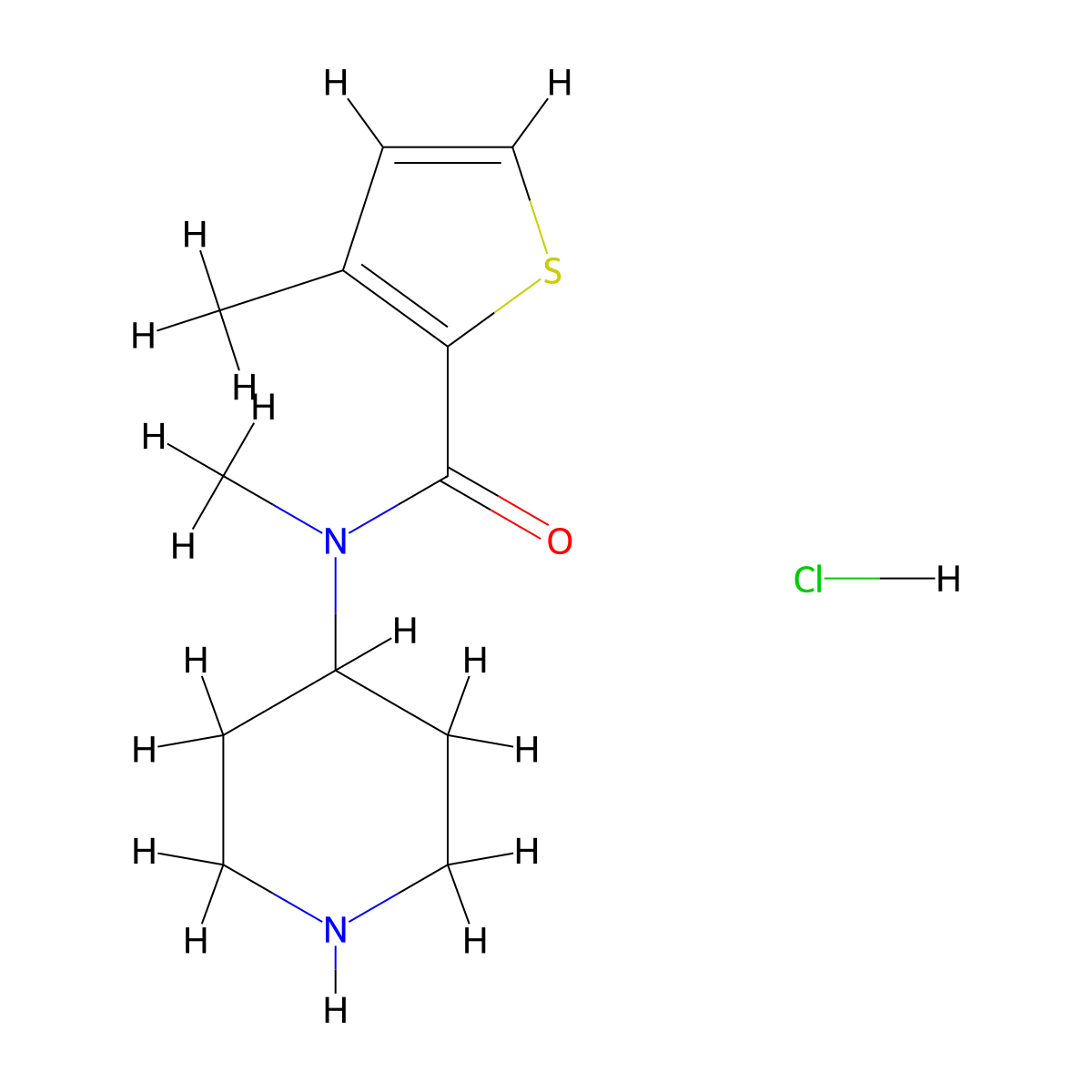 N,3-dimethyl-N-(piperidin-4-yl)thiophene-2-carboxamide hydrochloride molecular structure, CAS 1353985-79-1