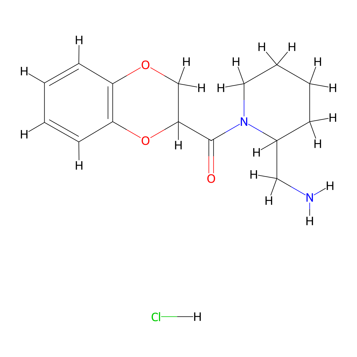 (2-(Aminomethyl)piperidin-1-yl)(2,3-dihydrobenzo[b][1,4]dioxin-2-yl)methanone hydrochloride molecular structure, CAS 1353985-86-0