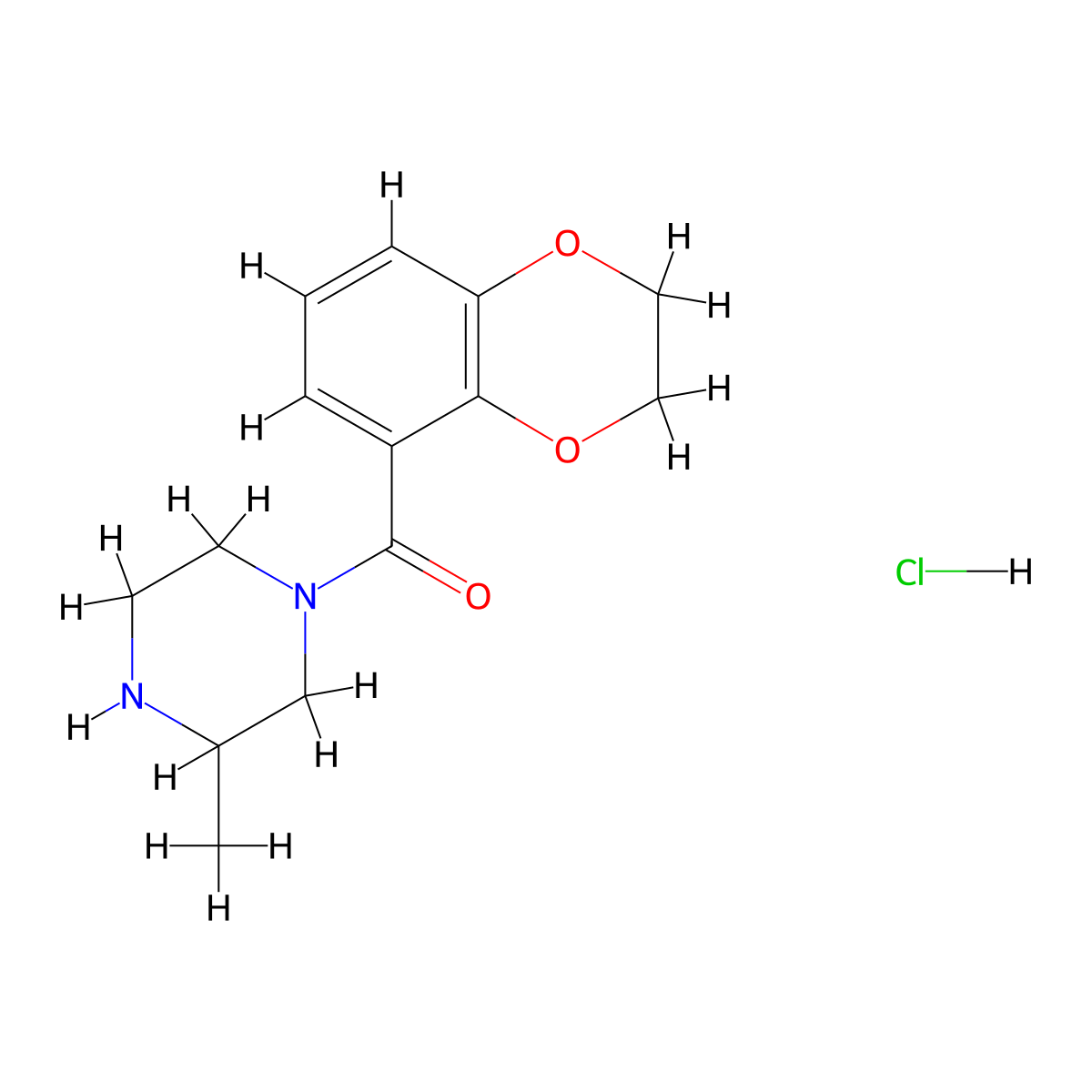 (2,3-Dihydrobenzo[b][1,4]dioxin-5-yl)(3-methylpiperazin-1-yl)methanone hydrochloride molecular structure, CAS 1353985-90-6