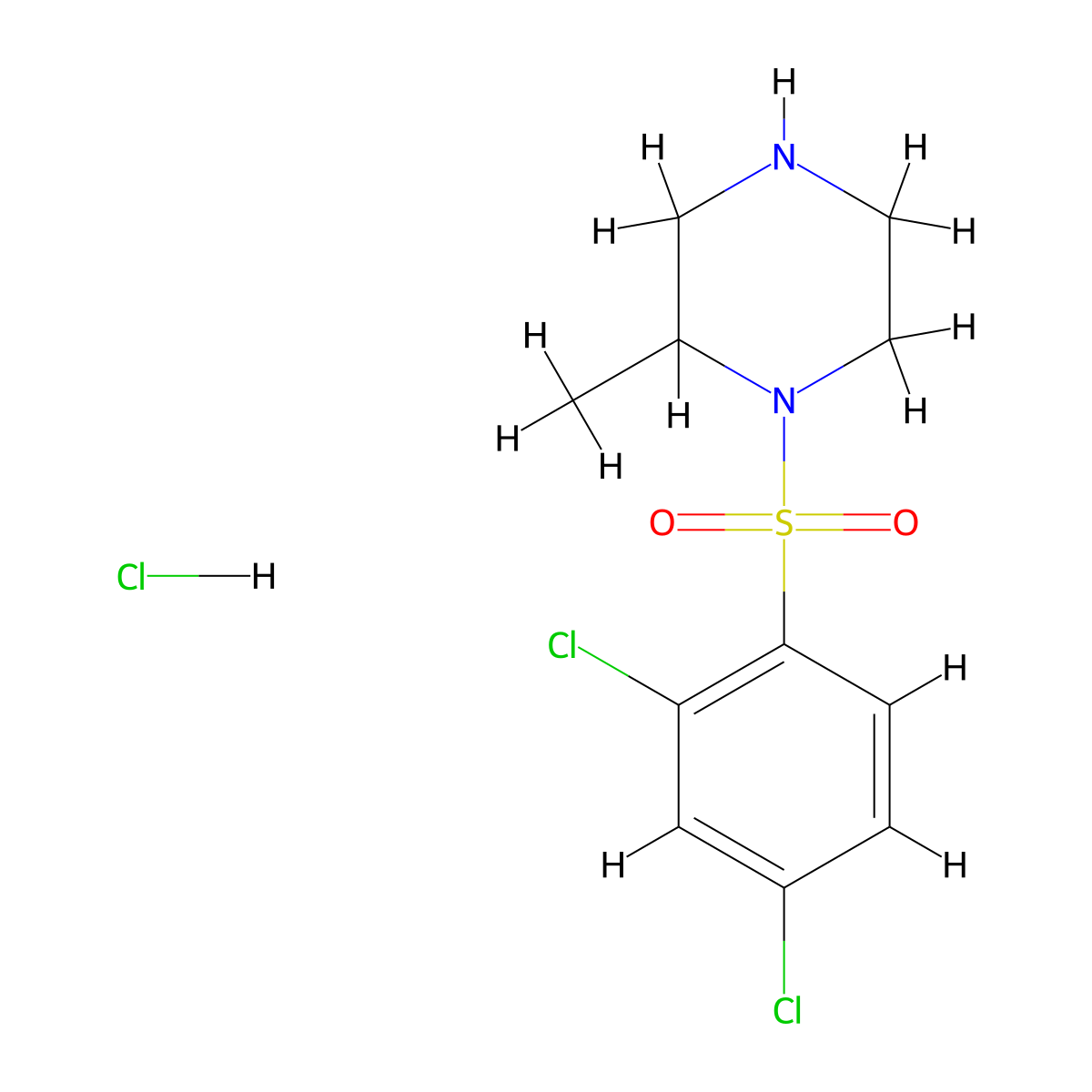 1-((2,4-Dichlorophenyl)sulfonyl)-2-methylpiperazine hydrochloride molecular structure, CAS 1353986-11-4