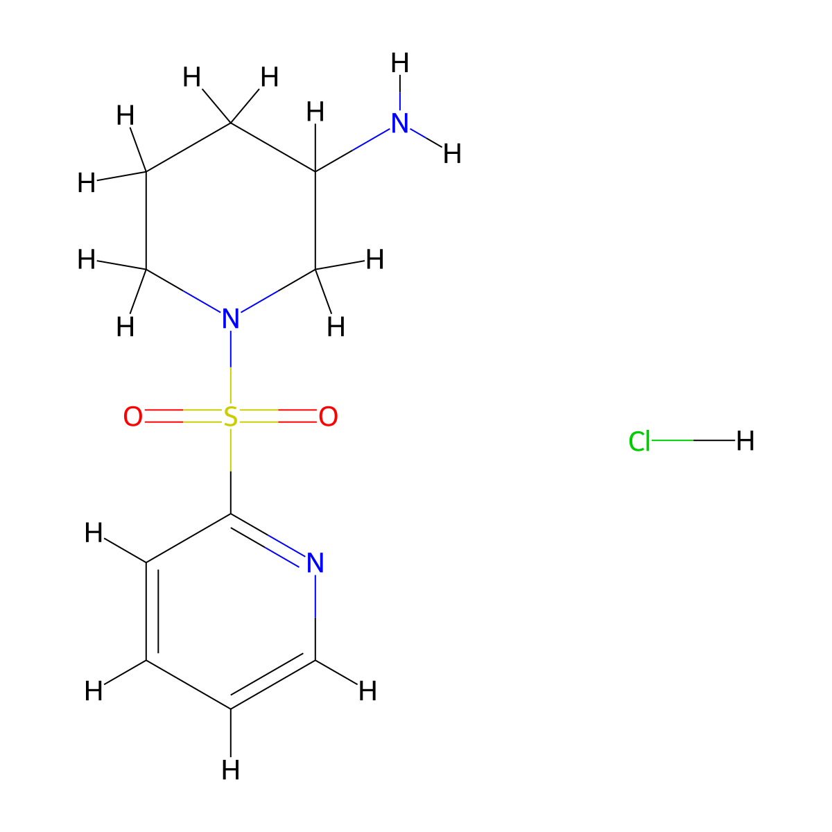 1-(Pyridin-2-ylsulfonyl)piperidin-3-amine hydrochloride molecular structure, CAS 1353986-18-1