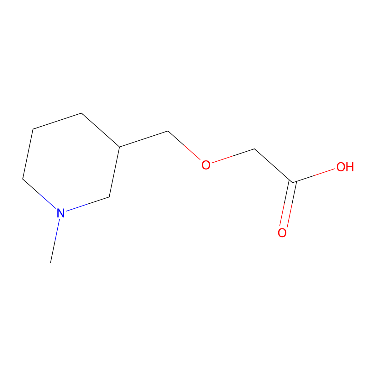 (1-Methyl-piperidin-3-ylmethoxy)-acetic acid molecular structure, CAS 1353986-25-0