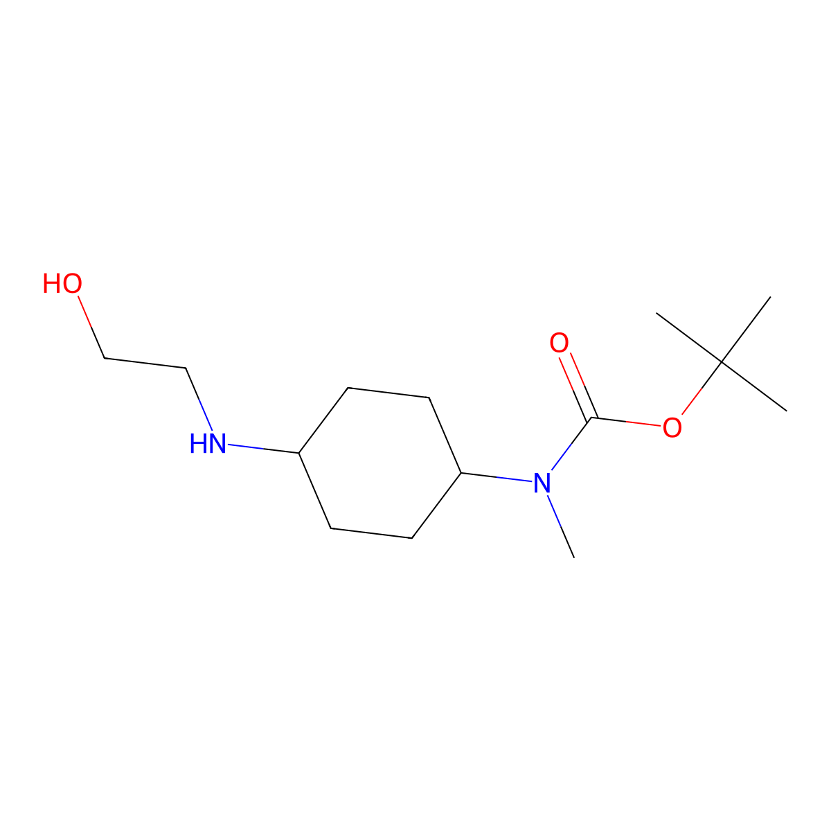 [4-(2-Hydroxy-ethylamino)-cyclohexyl]-methyl-carbamic acid tert-butyl ester molecular structure, CAS 1353986-27-2