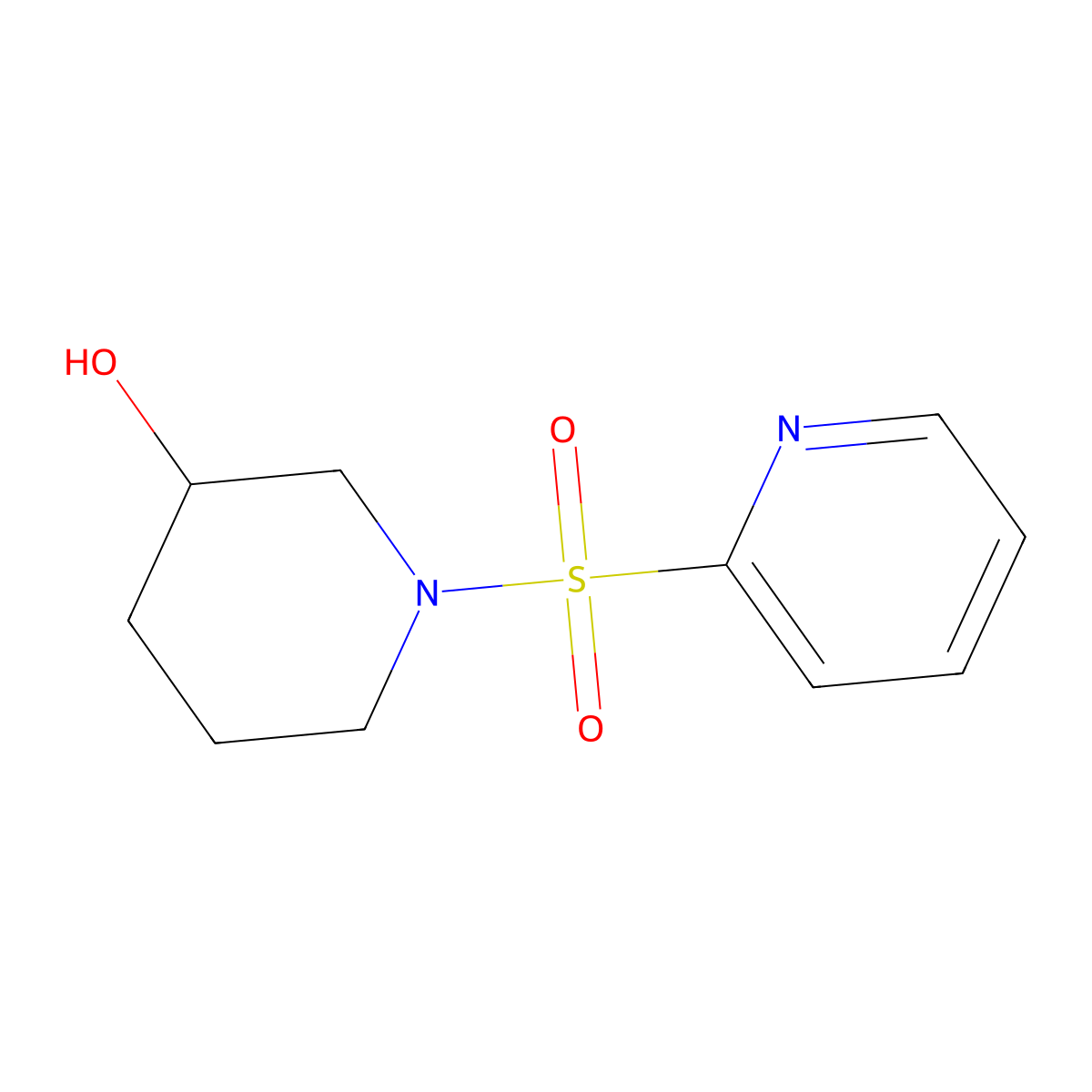 1-(Pyridin-2-ylsulfonyl)piperidin-3-ol molecular structure, CAS 1353986-28-3