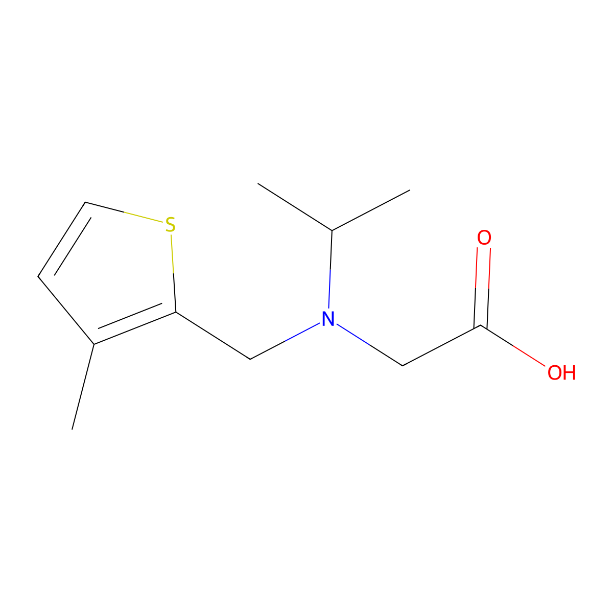 [Isopropyl-(3-methyl-thiophen-2-ylmethyl)-amino]-acetic acid molecular structure, CAS 1353986-37-4