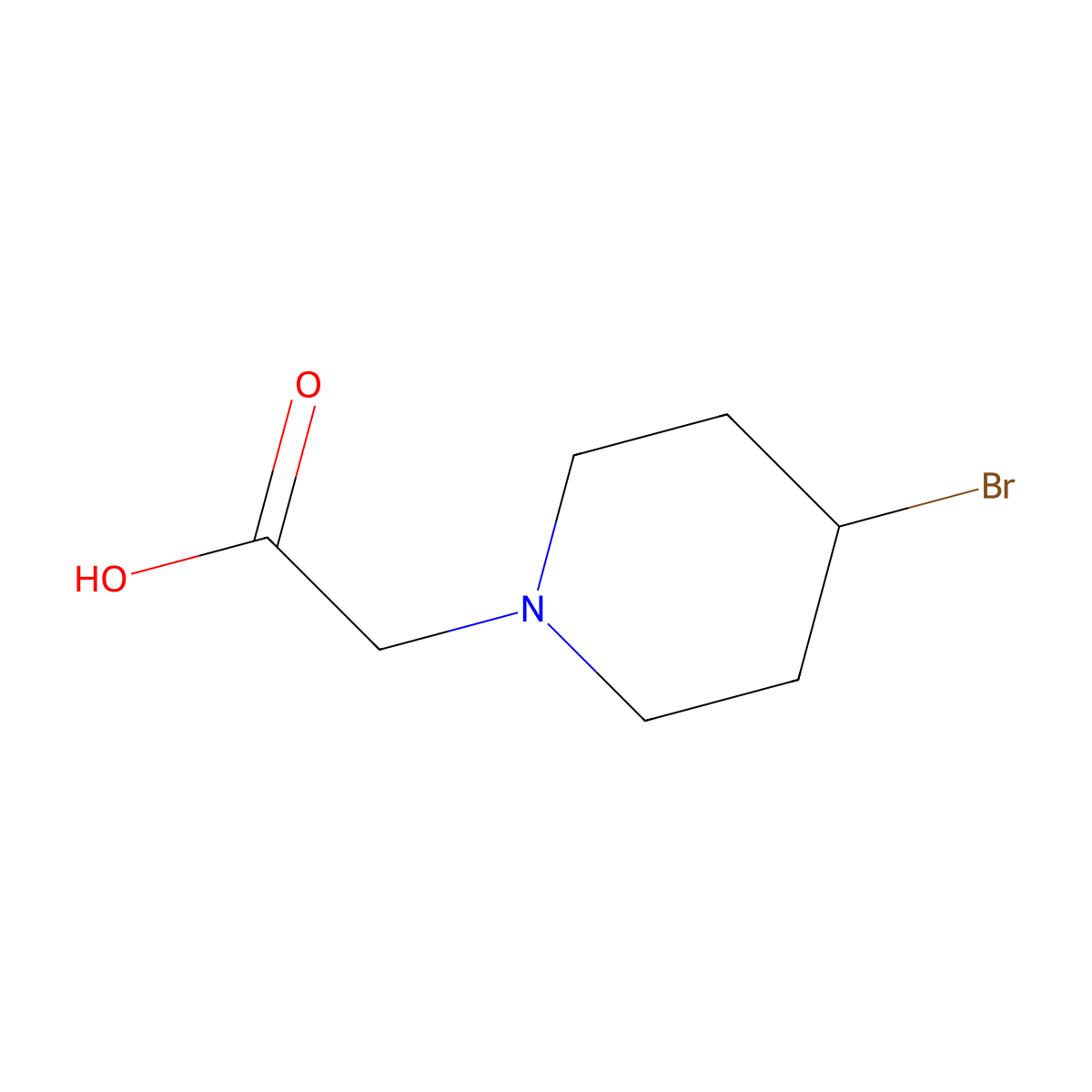 (4-Bromo-piperidin-1-yl)-acetic acid molecular structure, CAS 1353986-44-3