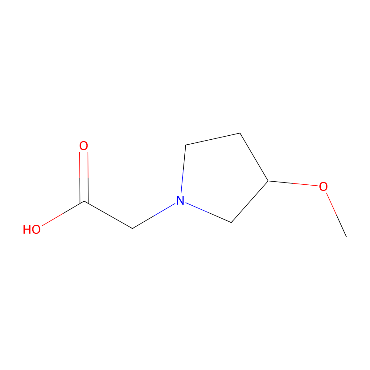 2-(3-Methoxypyrrolidin-1-yl)acetic acid molecular structure, CAS 1353986-57-8