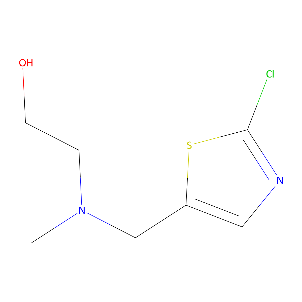 2-[(2-Chloro-thiazol-5-ylmethyl)-methyl-amino]-ethanol molecular structure, CAS 1353986-67-0