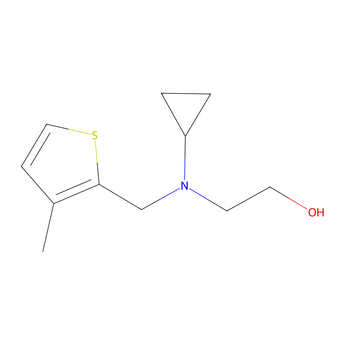2-[Cyclopropyl-(3-methyl-thiophen-2-ylmethyl)-amino]-ethanol molecular structure, CAS 1353986-76-1