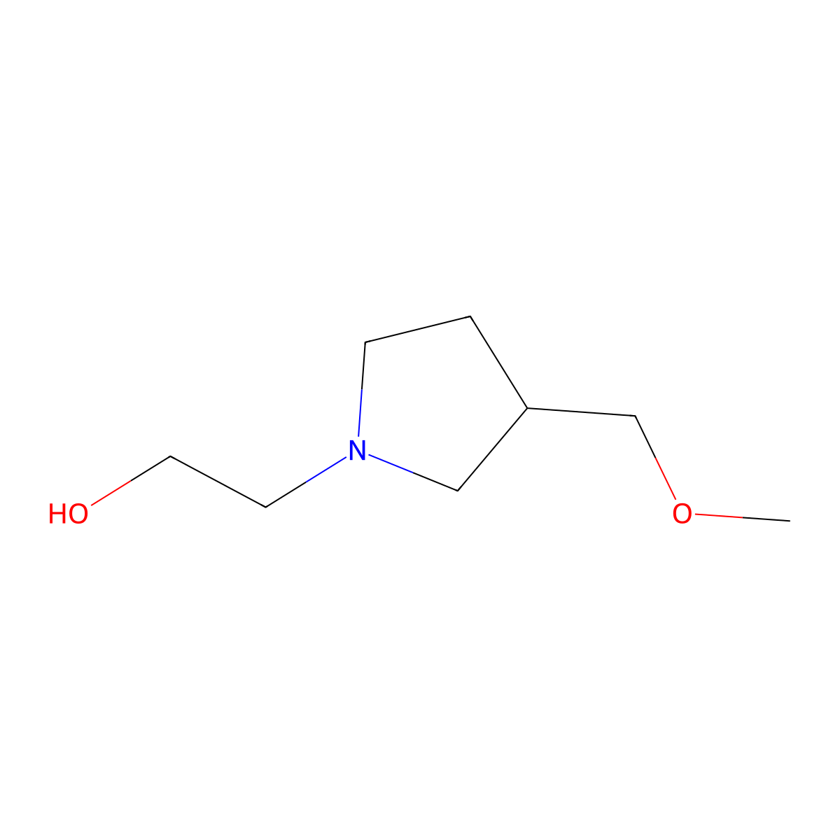 2-(3-(Methoxymethyl)pyrrolidin-1-yl)ethanol molecular structure, CAS 1353986-92-1