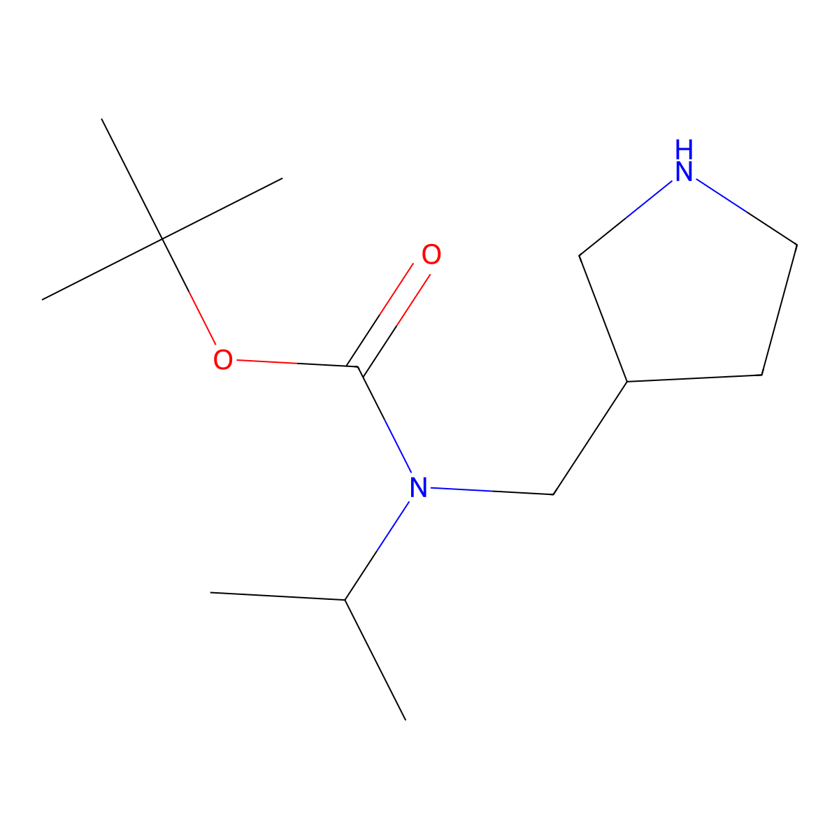 tert-Butyl isopropyl(pyrrolidin-3-ylmethyl)carbamate molecular structure, CAS 1353986-93-2