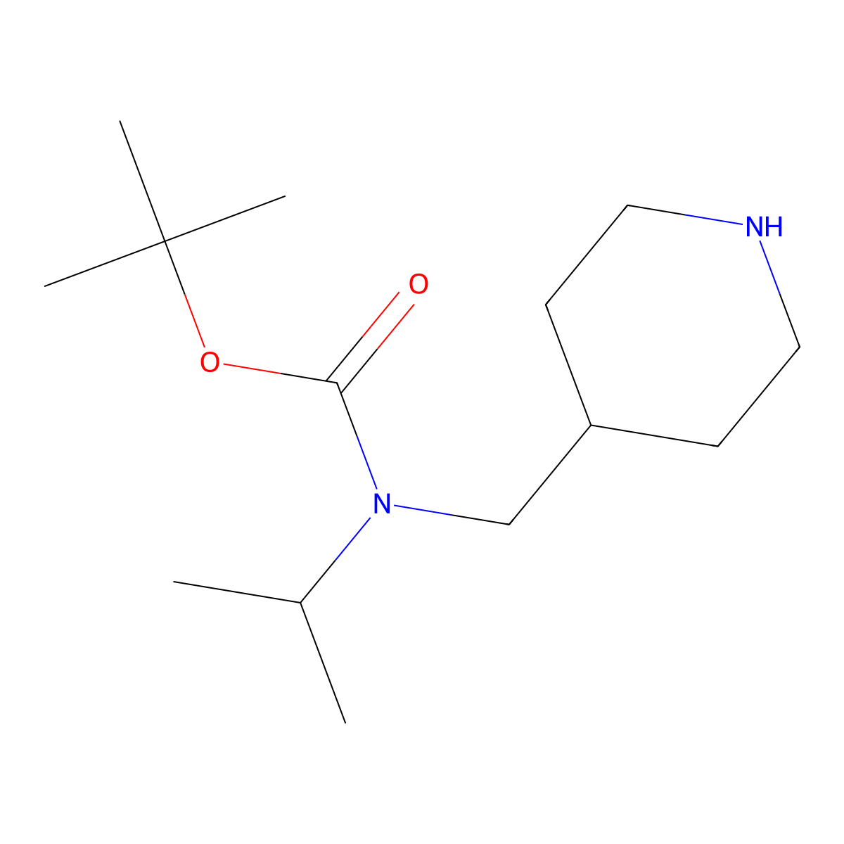 Isopropyl-piperidin-4-ylmethyl-carbamic acid tert-butyl ester molecular structure, CAS 1353986-95-4