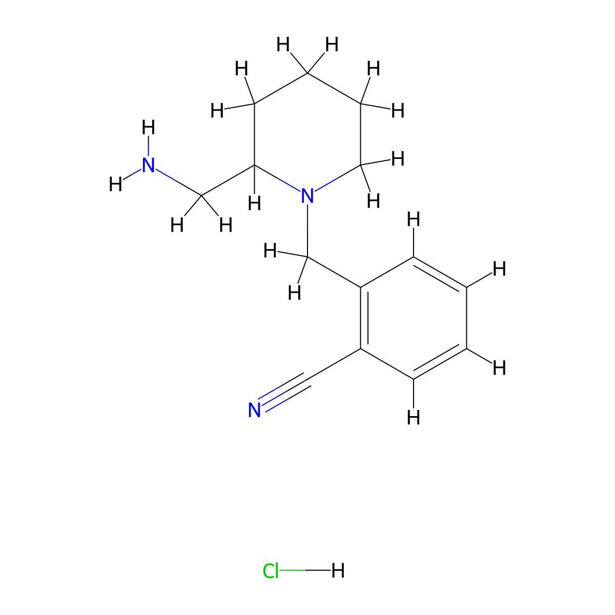 2-((2-(Aminomethyl)piperidin-1-yl)methyl)benzonitrile hydrochloride molecular structure, CAS 1353987-15-1