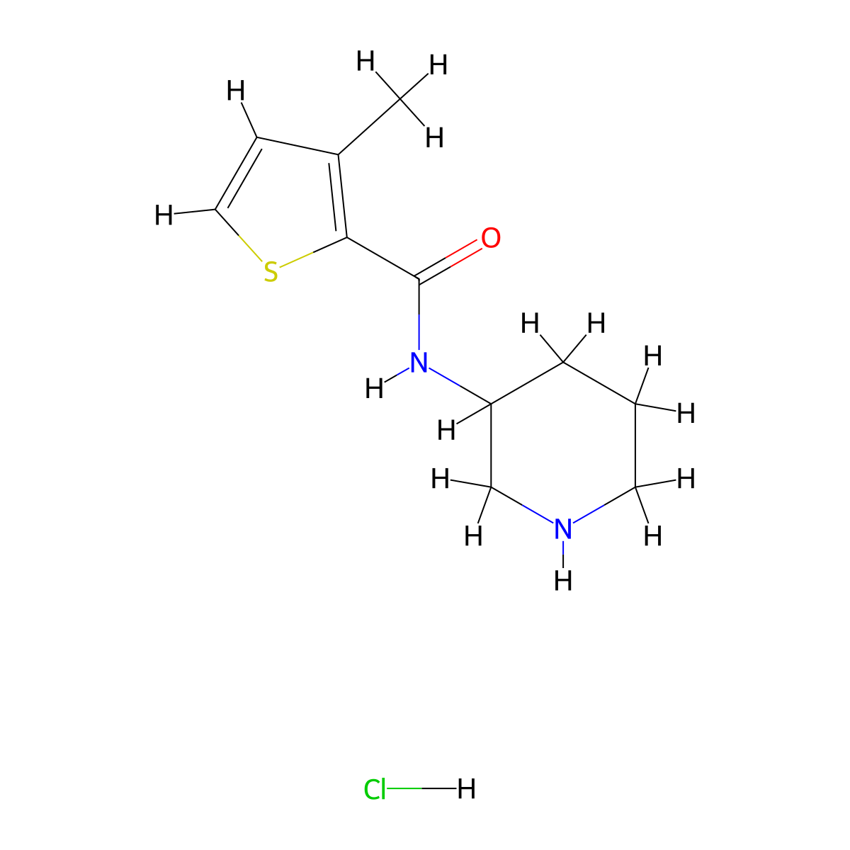 3-methyl-N-(piperidin-3-yl)thiophene-2-carboxamide hydrochloride molecular structure, CAS 1353987-25-3