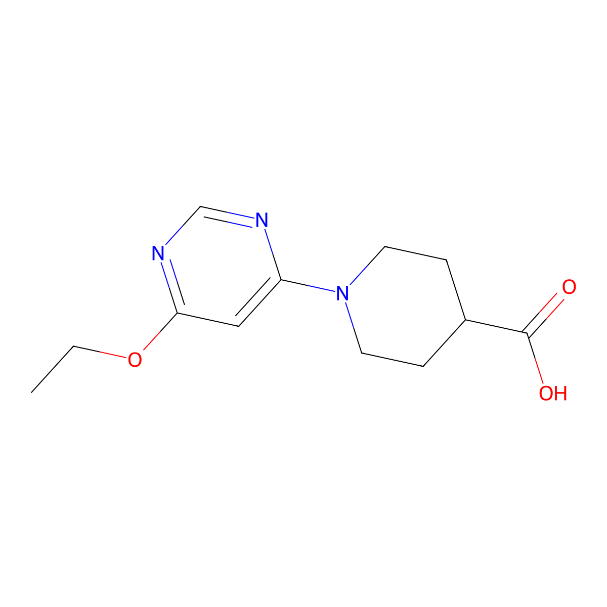 1-(6-Ethoxypyrimidin-4-yl)piperidine-4-carboxylic acid molecular structure, CAS 1353987-30-0